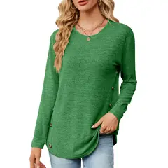 BLWOENS - Polera de manga larga para mujeres - Verde