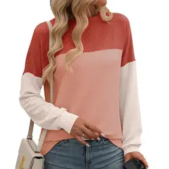 BLWOENS - Polera de manga larga para mujeres - Rojo