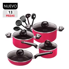 FINEZZA - Set de Ollas Antiadherentes FZ-1612T Fucsia