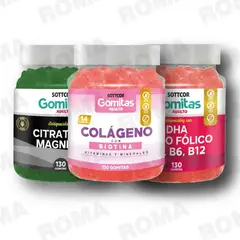 GENERICO - PACK GOMITAS COLAGENO CITRATO DE MAGNESIO Y GOMITAS DHA SOTTCOR LABS