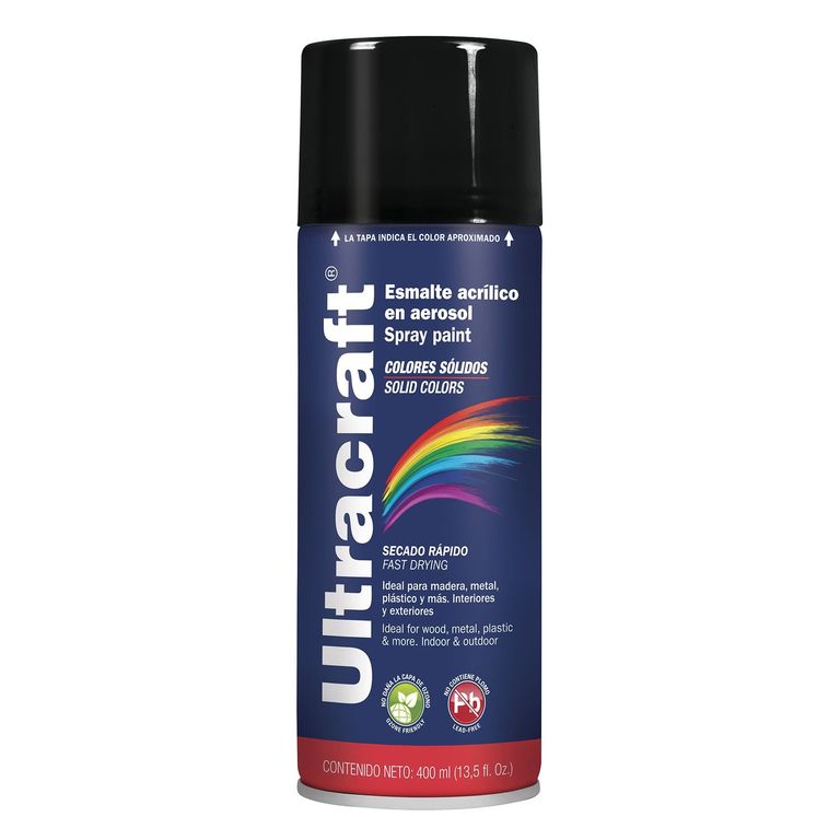 Pintura spray color NEGRO BRILLANTE ULTRACRAF
