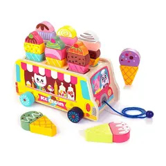 GENERICO - Juguete Montessori Camión De Helados De Madera