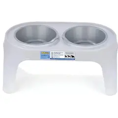 RIMAX - Comedero Alto PPerros Medianos Gris Hielo