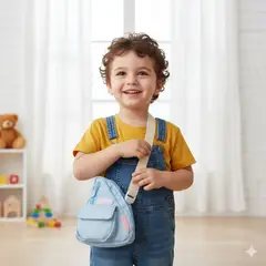 GENERICO - Monedero Morral Kawaii Azul con Tirante