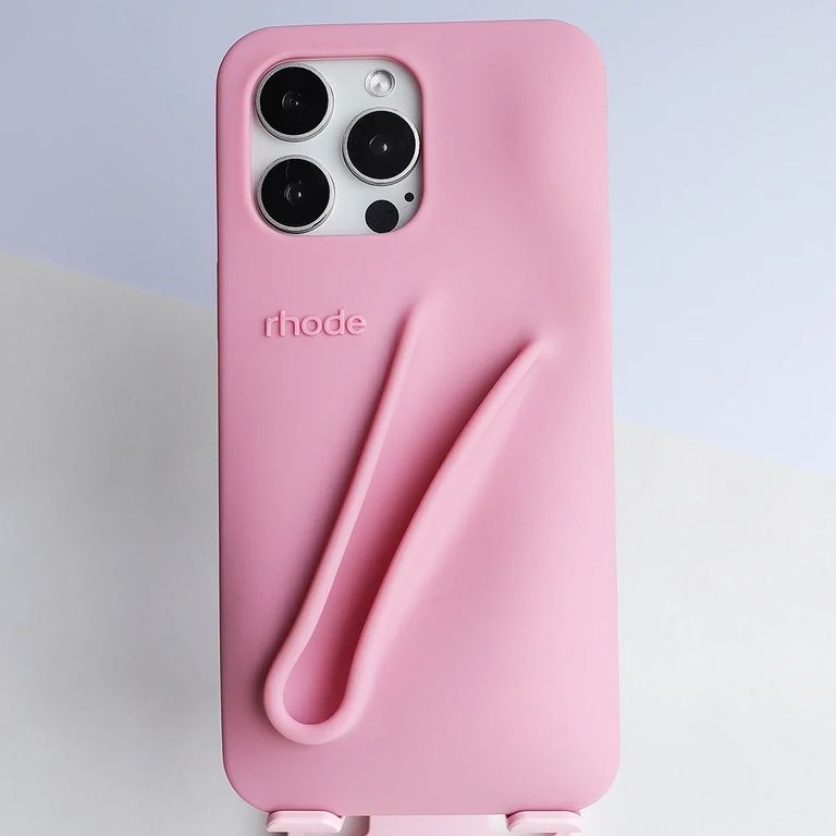 Funda de silicona Rosa para brillo de labios en iPhone 16 Pro Max