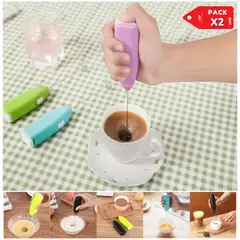 INSPIRA MARKET - Batidor Espumadera de Cafe Manual y especias Pack x2