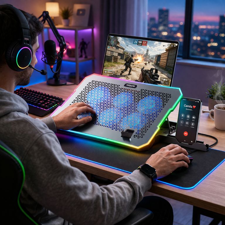 Cooler Gamer Lexus 6 Con 6 Ventiladores Rgb 5 Niveles