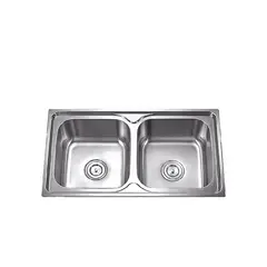 XM - Lavadero de Cocina Doble en Acero Inoxidable 78x43x20cm