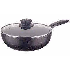 KOBA - Wok Granito Gris 28cm Con Tapa de Vidrio