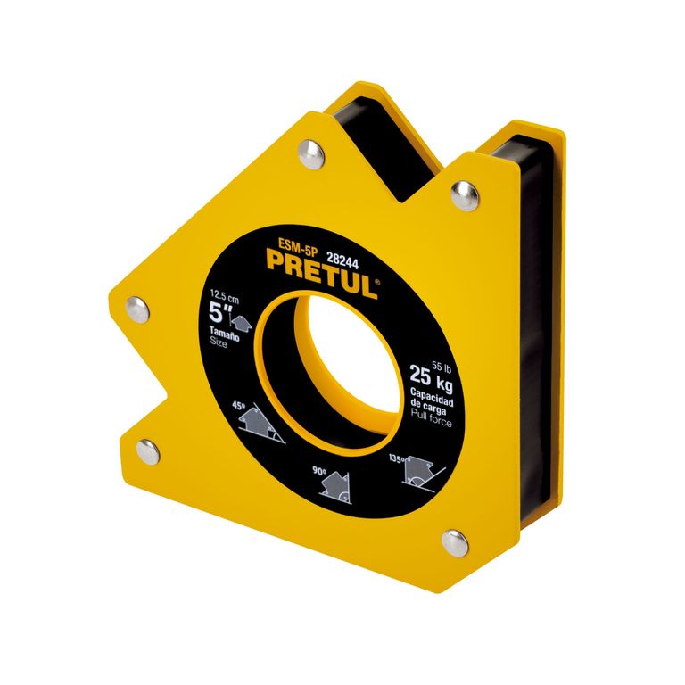 Escuadra magnética 5" para soldar, capacidad 25 kg, PRETUL