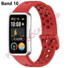 GENERICO - Correa para Huawei Band 10 Silicona Rojo
