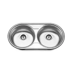 FRATELLI - Lavadero de Cocina Doble en Acero Inoxidable 85x45x19cm