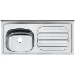 TRAMONTINA - Lavadero de Cocina Doble en Acero Inoxidable 100x50x22cm