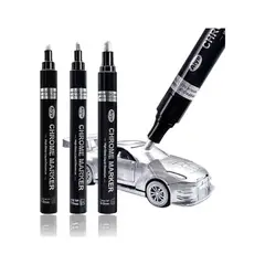 GENERICO - Plumon Marcador PERMANTE Chromado - Plateado