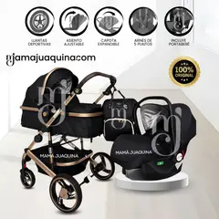 BEAUTIFUL - Coche Moisés de lujo 3 en 1 «L´MILANE» Black