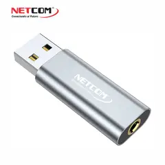 NETCOM - TARJETA DE SONIDO EXTERNO USB 2.0 A JACK PLUG 3.5MM 2 EN 1 TRRS