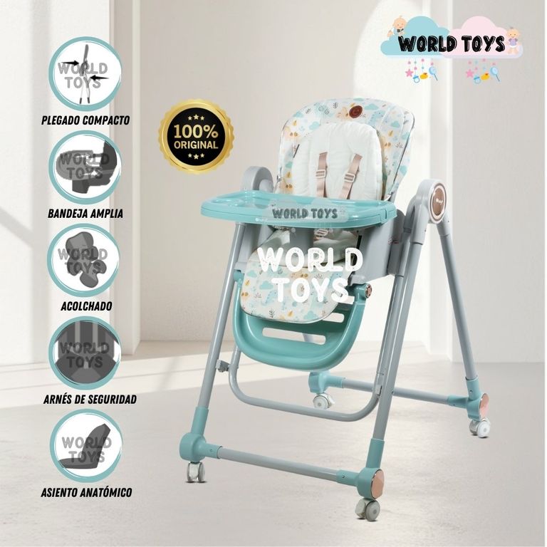 Silla de Comer Edición Limitada «LITTLE ZOO» Light Blue