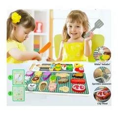 GENERICO - Juego Didáctico Parrilla de Barbacoa de Madera para Niños