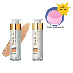 FREZYDERM - Pack x2 Fotoprotector Sun Screen SPF50 50ml Con Color y Sin Color Más Regalo