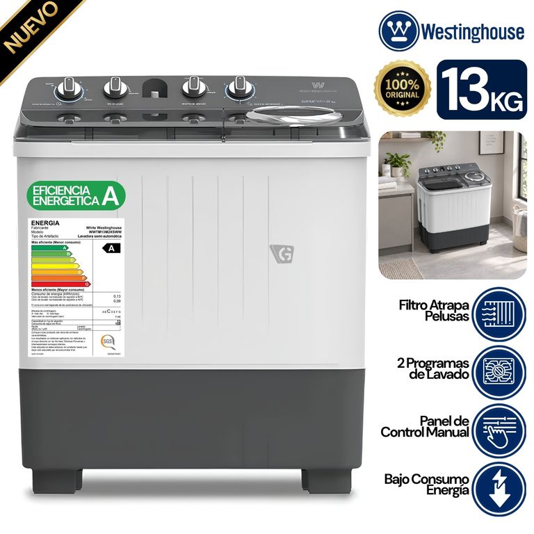 Lavadora Semiautomática 13KG WWTM13M2XSWW