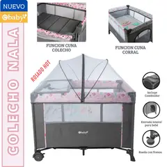 EBABY - Cuna colecho con cambiador Nala Rosado Hot