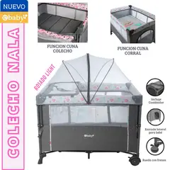 EBABY - Cuna colecho con cambiador Nala Rosado Ligth