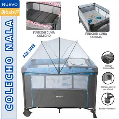 EBABY - Cuna colecho con cambiador Nala Azul Dark