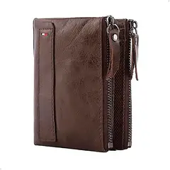 GENERICO - Cartera Billetera De Cuero Genuino Monedero Y Cremallera