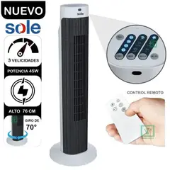 SOLE - Ventilador De Aire Tipo Torre 76cm Blanco SOLAIR019