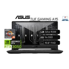 ASUS - Laptop Gamer Tuf Ryzen 5 7535HS 32GB RAM 1TB SSD NVIDIA RTX 3050 4GB Video 1TB HDD EXTERNO
