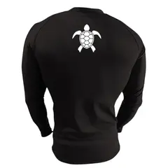 AQUA&MODA - LICRA CON PROTECCIÓN UV AQUAMODA LAMTMNIN TORTUGA MARINA NIÑO NEGRA LOGO BLANCO REFLECTIVO