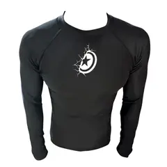 AQUA&MODA - LICRA CON PROTECCIÓN UV AQUAMODA LAMAMENH AMÉRICA NEGRO HOMBRE LOGO BLANCO REFLECTIVO