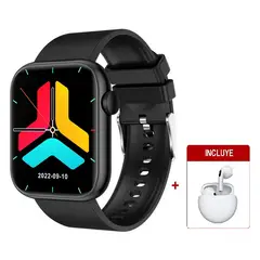 GENERICO - Smartwatch Deportivo QX7 Cuadrado Negro Audífonos Blanco