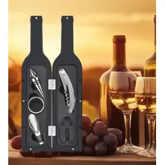 GENERICO - BOTELLA DESTAPADOR DE VINO SACACORCHO ABRIDOR SET GRANDE 5 EN 1
