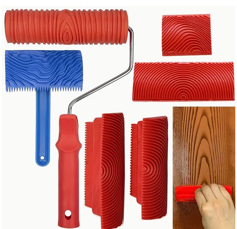 Kit Veteador Para Pintar Con Acabado De Madera, 6 Piezas