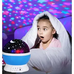 GENERICO - LÁMPARA PROYECTOR ESFERA GIRATORIO DORMIR BEBE LUZ LED MULTICOLOR 360°