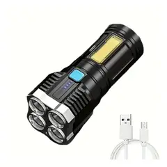 GENERICO - Linterna LED Ultrabrillante y Luz Lateral COB Recargable