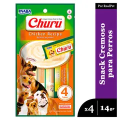 CHURU - Snack Cremoso Perro Pollo 1 sobre x 4 tubos
