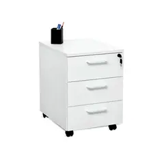 GENERICO - Cajonera De Melamina Movible 3 Cajones Con Rueda Y Chapa