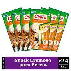 CHURU - Snack Cremoso Perro Pollo 6 sobres x 4 tubos