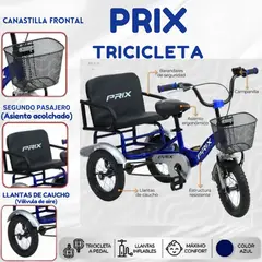GENERICO - Tricecleta Prix Azul Desde 2 Años
