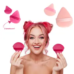 GENERICO - Borla Triangular de Maquillaje 2 und - 2 tamaños