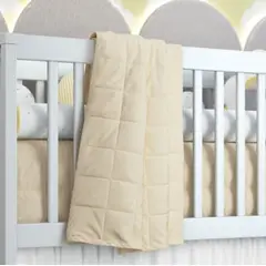 GENERICO - Edredón para Cuna estándar Diseño Acolchado Color Beige