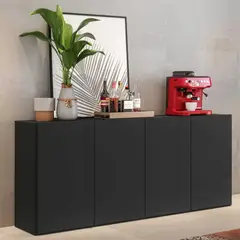 R&R MUEBLES - Aparador Moderno Tomogara Negro
