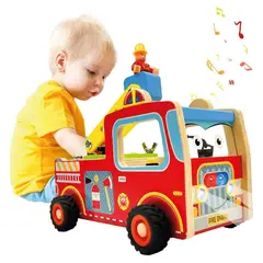 GENERICO - Juguete Didáctico carrito de Bombero con Sonido Montessori