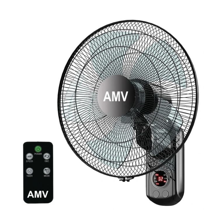Ventilador de Pared AMV FB40-18 de 18 Control Remoto Negro