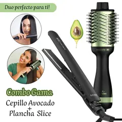 GAMA - Combo Plancha de Cabello Slice + Cepillo Secador Avocado 3D