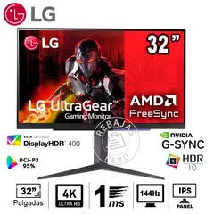 LG - Monitor 32GR93U-B UHD 144Hz, 1ms, FreeSync & G-Sync