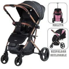 EBABY - Coche de paseo Rudi tipo maleta EB119 Negro