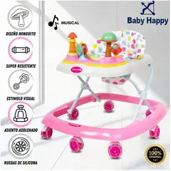 BABY HAPPY - Andador con Tablero Musical «HONGUITO II» Pink